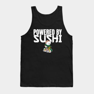 Powered by Sushi - Raw Fish Foodie Biker Tank Top